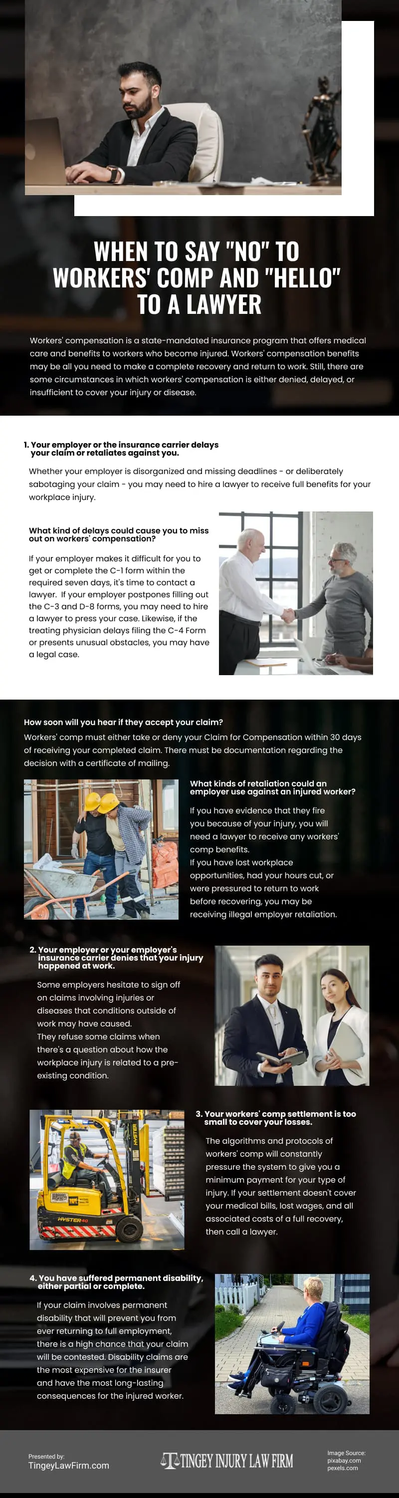 When to Say No to Workers’ Comp and Hello to a Lawyer Infographic When to Say No to Workers’ Comp and Hello to a Lawyer Infographic