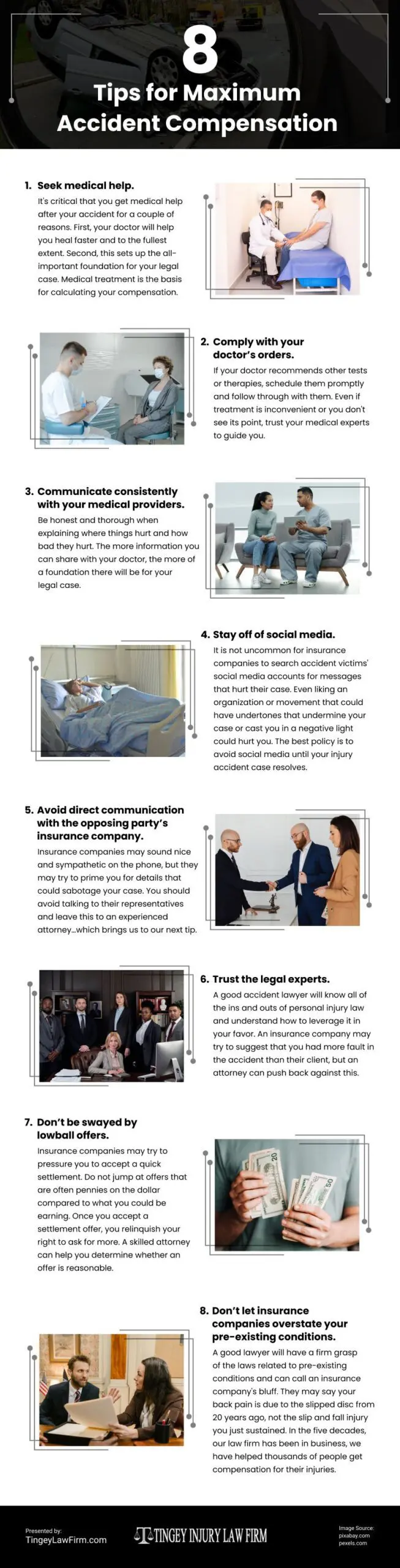 8 Tips for Maximum Accident Compensation Infographic 8 Tips for Maximum Accident Compensation Infographic