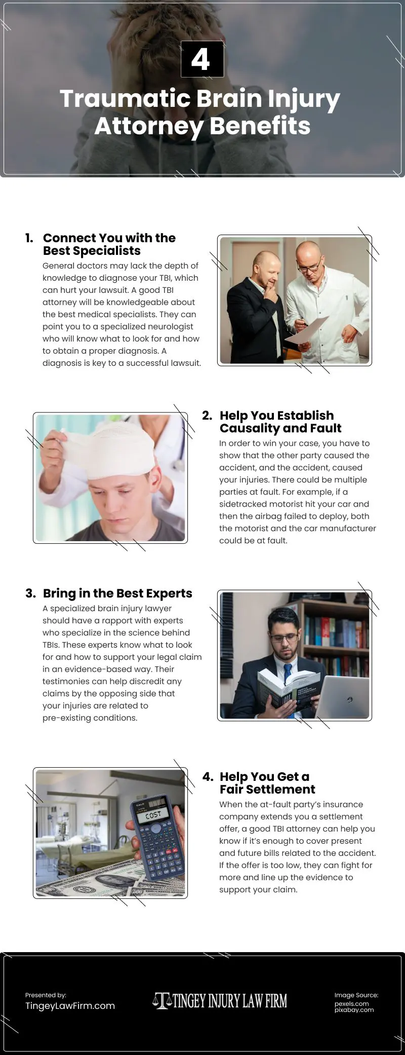 4 Traumatic Brain Injury Attorney Benefits Infographic 4 Traumatic Brain Injury Attorney Benefits Infographic