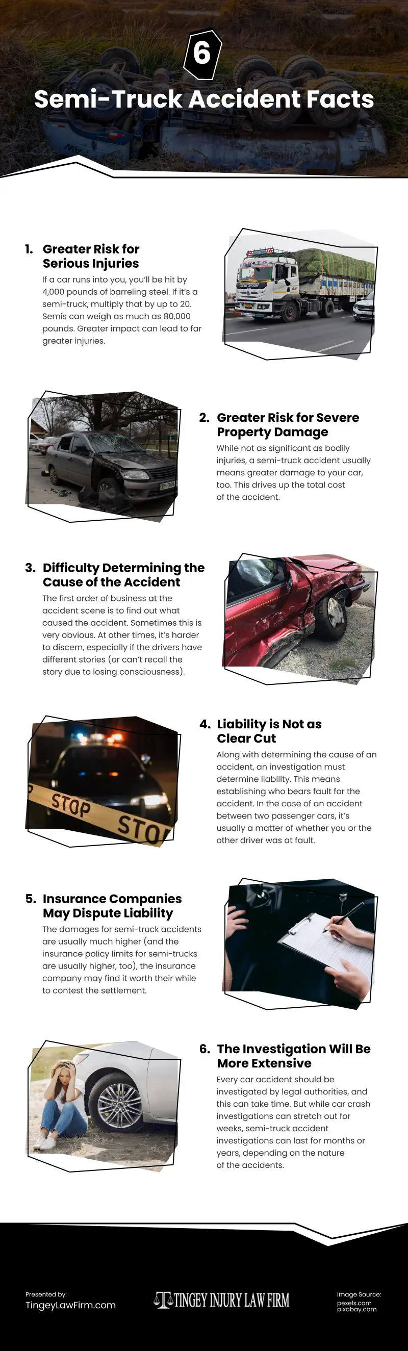 6 Semi-Truck Accident Facts Infographic 6 Semi-Truck Accident Facts Infographic