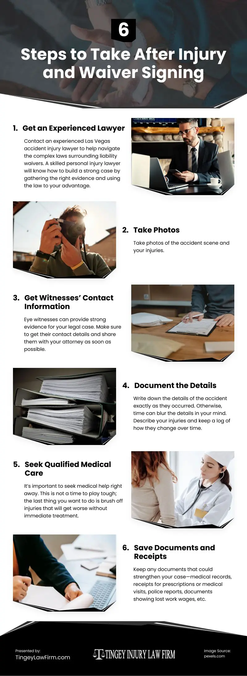 6 Steps to Take After Injury and Waiver Signing Infographic 6 Steps to Take After Injury and Waiver Signing Infographic