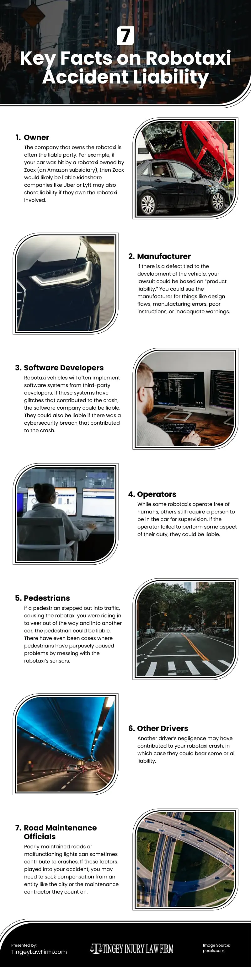 7 Key Facts on Robotaxi Accident Liability Infographic 7 Key Facts on Robotaxi Accident Liability Infographic