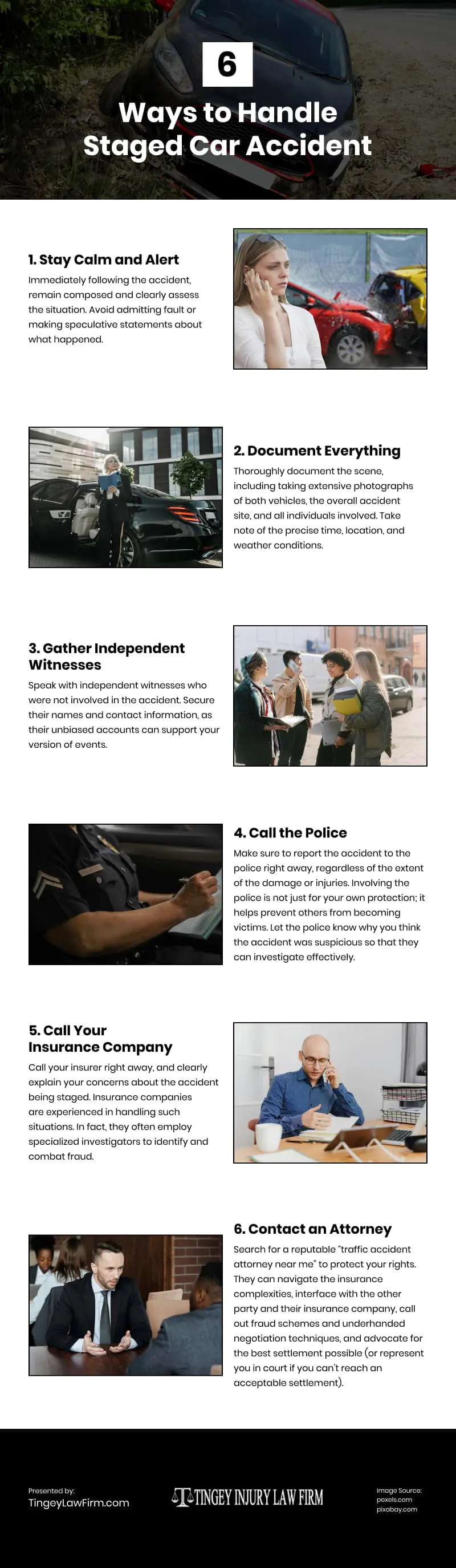 6 Ways to Handle Staged Car Accident Infographic 6 Ways to Handle Staged Car Accident Infographic