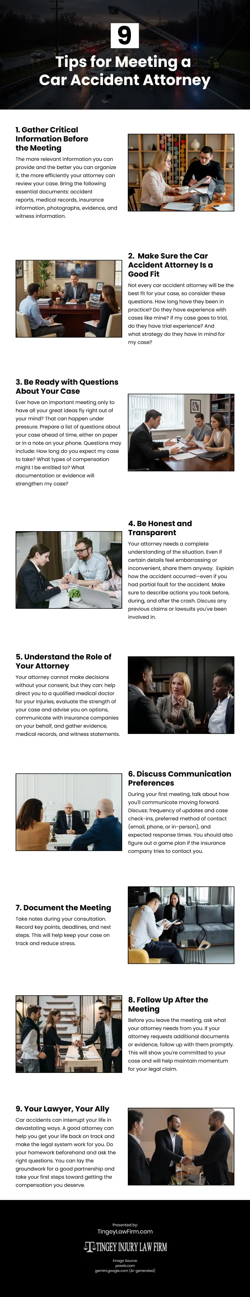 9 Tips for Meeting a Car Accident Attorney Infographic 9 Tips for Meeting a Car Accident Attorney Infographic