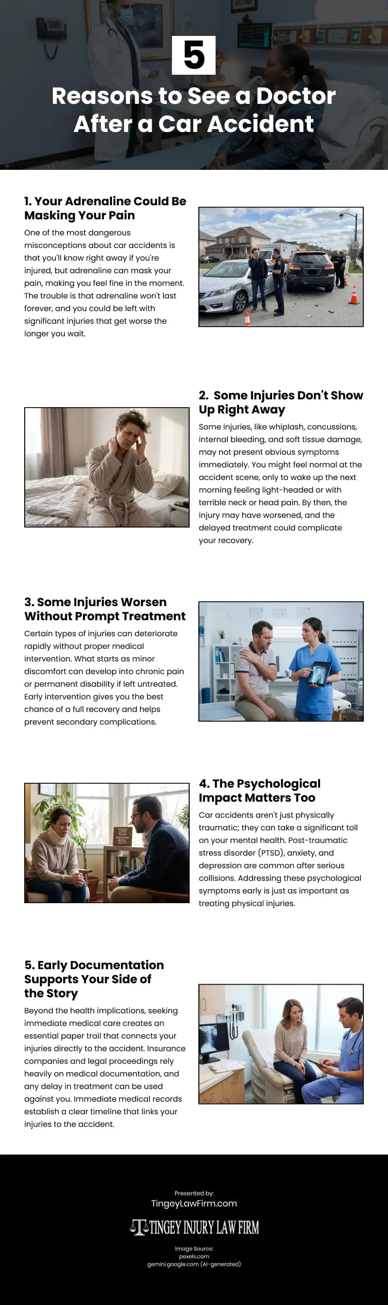 5 Reasons to See a Doctor After a Car Accident Infographic 5 Reasons to See a Doctor After a Car Accident Infographic