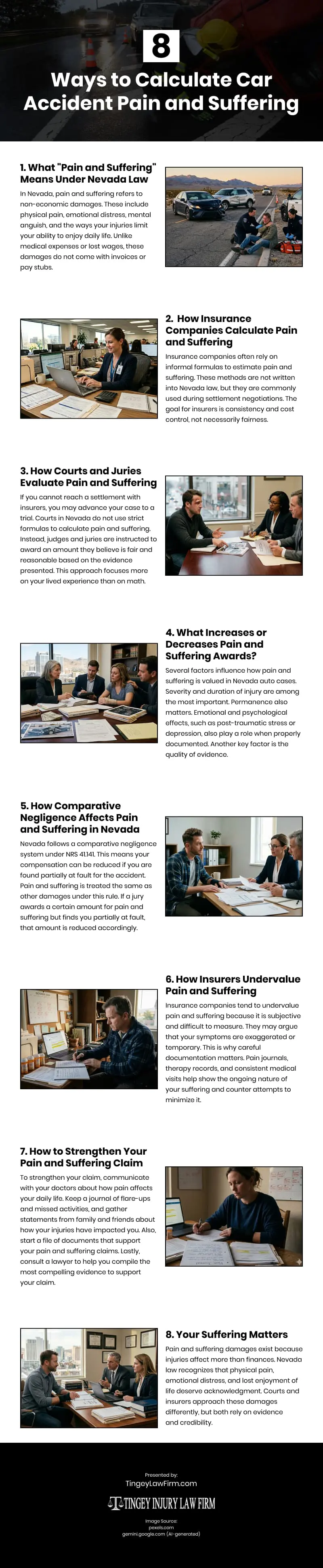 8 Ways to Calculate Car Accident Pain and Suffering Infographic 8 Ways to Calculate Car Accident Pain and Suffering Infographic