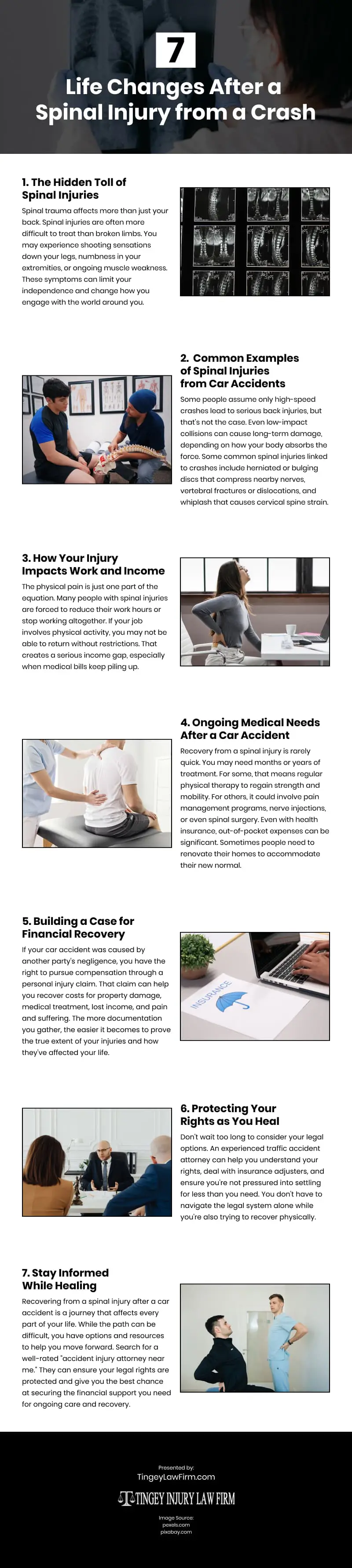 7 Life Changes After a Spinal Injury from a Crash Infographic 7 Life Changes After a Spinal Injury from a Crash Infographic