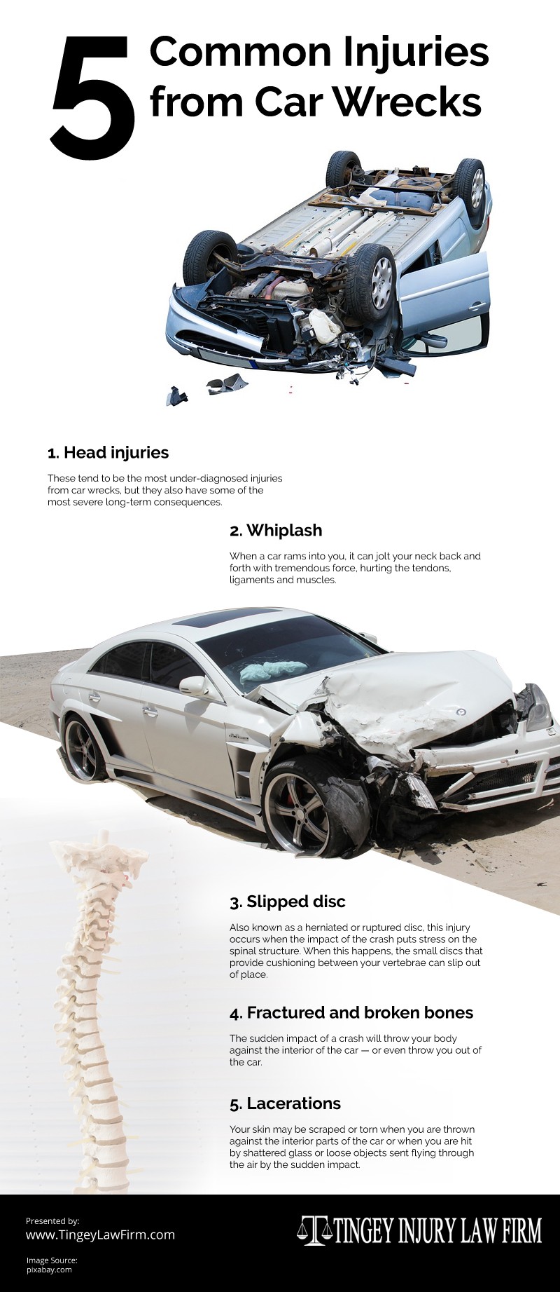 5 Common Injuries from Car Wrecks [infographic]