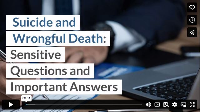 Suicide and Wrongful Death: Sensitive Questions and Important Answers