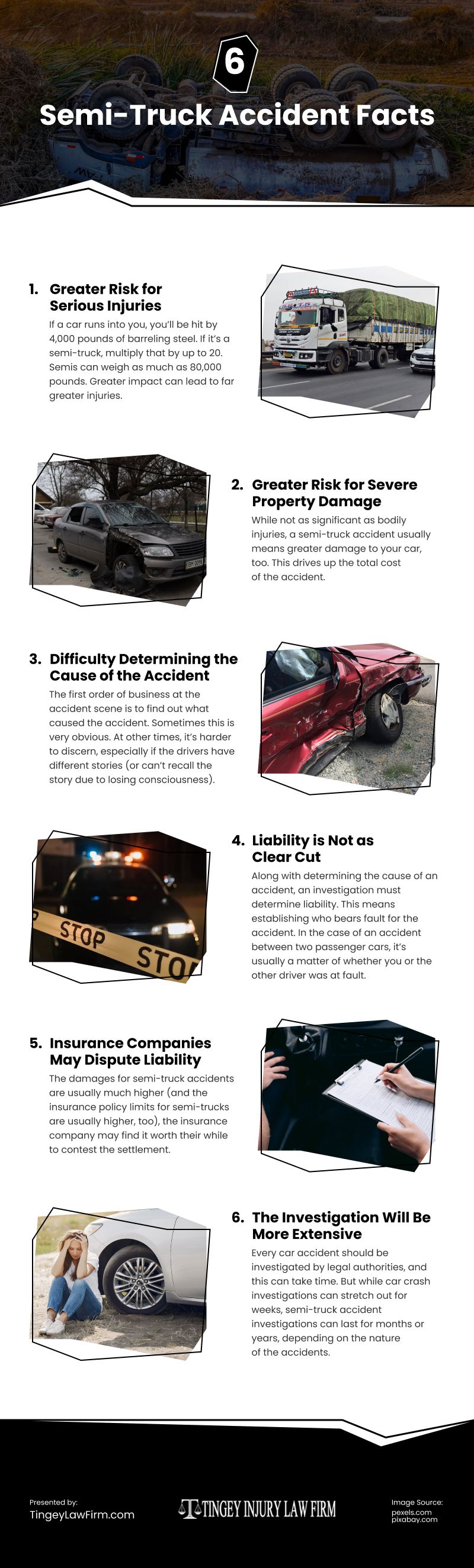 6 Semi-Truck Accident Facts Infographic