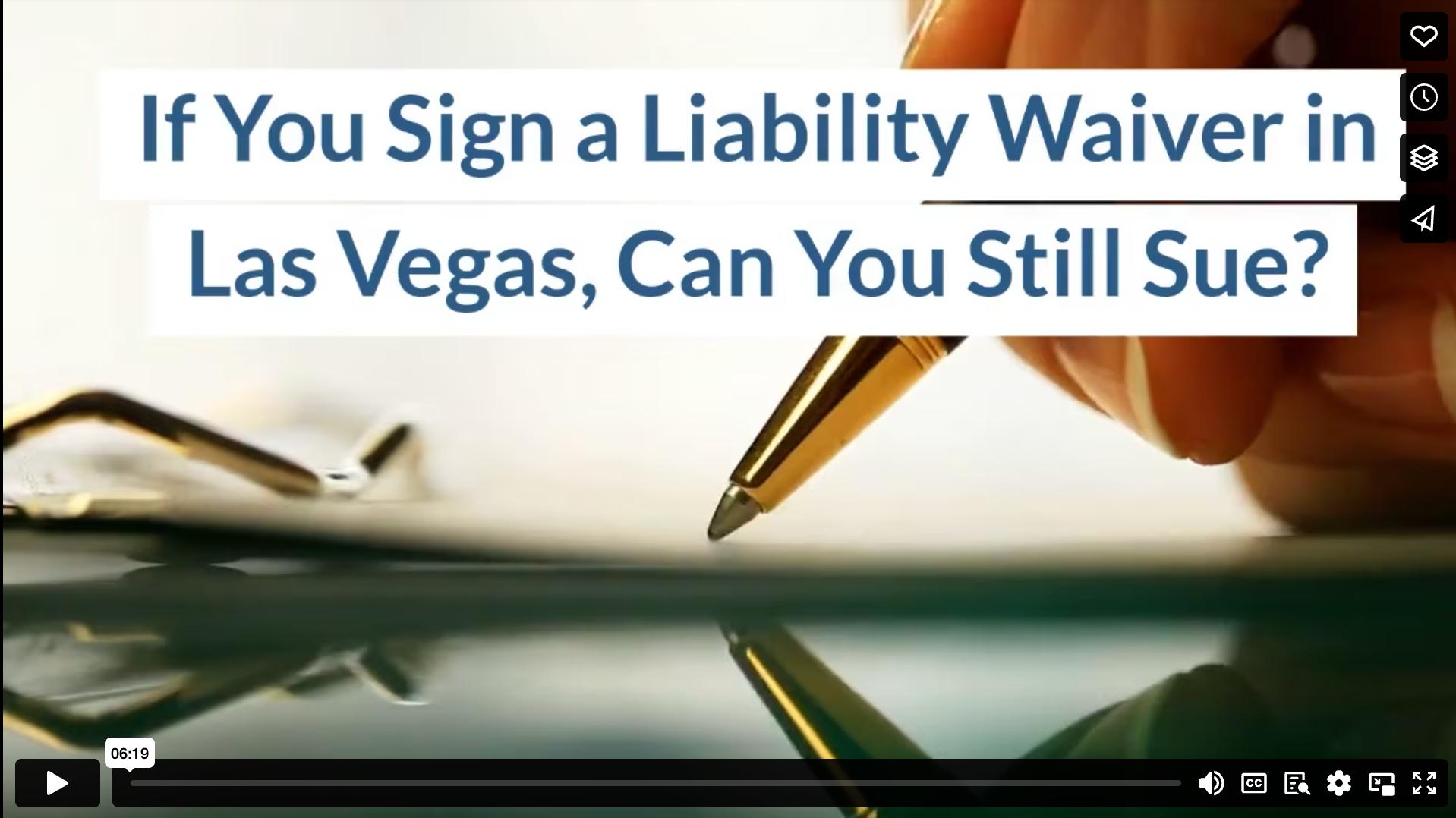 If You Sign a Liability Waiver in Las Vegas, Can You Still Sue?