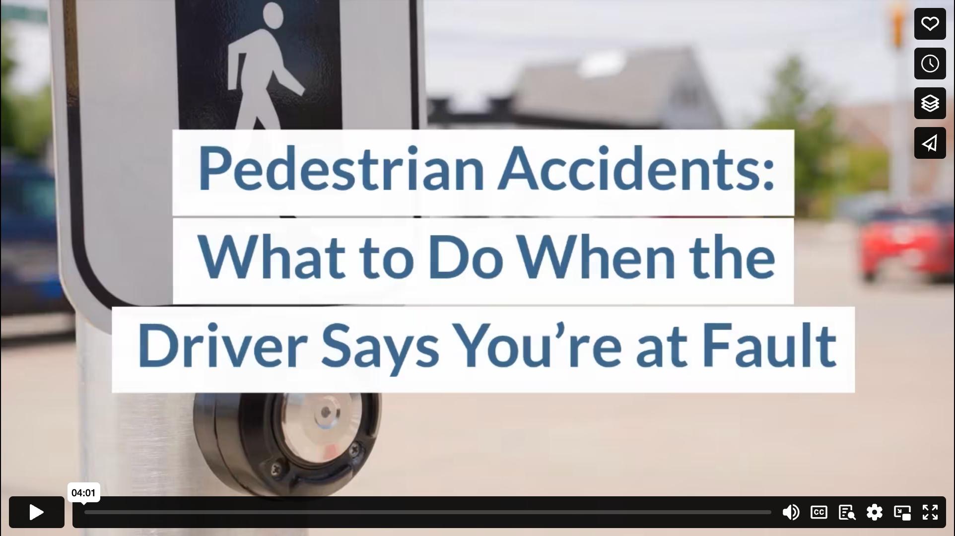 Pedestrian Accidents: What to Do When the Driver Says You’re at Fault