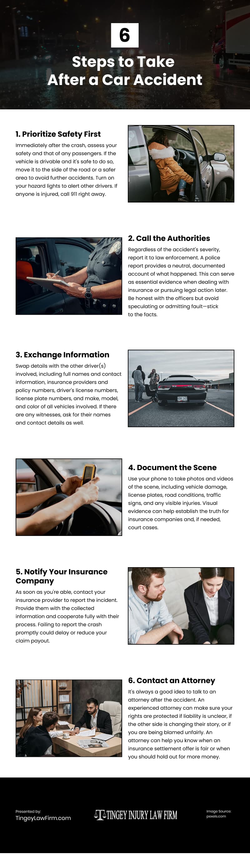 6 Steps to Take After a Car Accident Infographic